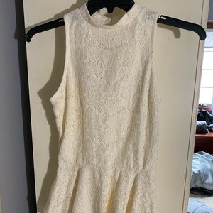 Cream Lace peplum top